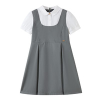 E-LAND KIDS elandkids衣恋童装女童连衣裙26夏学院风演出服度假撞色裙子翻领