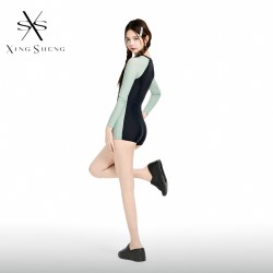 型盛 新款2026泳衣女连体平角显瘦遮肚竞速训练游泳馆专用保守防晒温泉