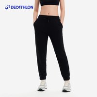 迪卡侬 运动裤校服裤卫裤加绒针织毛圈休闲宽松跑步长裤女秋季SAP2