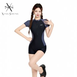 型盛 泳衣女款2026新款爆款竞速连体平角裤游泳馆专用女士泡温泉游泳衣