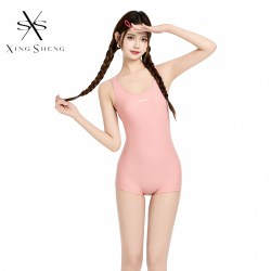 型盛 泳衣女士竞速专业游泳馆专用2026新款微胖女孩遮肉连体平角裤泳装