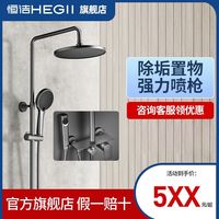 恒洁 淋浴花洒大顶喷大置物台双重除垢四功能带喷枪淋浴器新款950sh