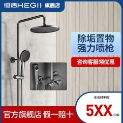 恒洁 淋浴花洒大顶喷大置物台双重除垢四功能带喷枪淋浴器新款950sh