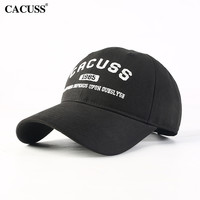 CACUSS 帽子男韩版时尚百搭棒球帽防晒软顶字母刺绣鸭舌帽