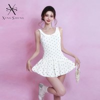 型盛 2026夏新款泳衣女连体裙式保守遮肚显瘦高级感大小胸聚拢度假泳装