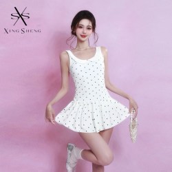 型盛 2026夏新款泳衣女连体裙式保守遮肚显瘦高级感大小胸聚拢度假泳装