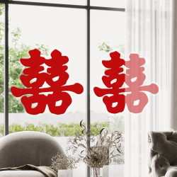 结婚静电贴喜字贴卧室装饰品玻璃囍字窗花贴纸装饰结婚喜字贴婚房