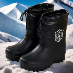 特厚中筒雪地靴高帮棉靴外卖骑手时尚户外厚底保暖冬季高筒男款