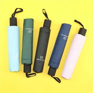纯色商务三折手动晴雨两用伞学生便携小巧黑胶防晒防紫外线太阳伞