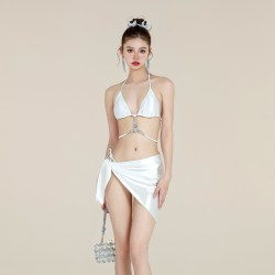 型盛 bikini泳衣2026新款女小胸性感高级感纯欲三件套绑带比基尼夏