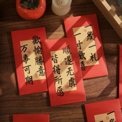 无味清欢 人间祈愿国风高级感祝福红包 龙年过年生日新年压岁钱利是封6枚入