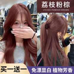 俪缇 显白荔枝粉棕色染发膏免漂粉野仙棕色植物不伤发男女