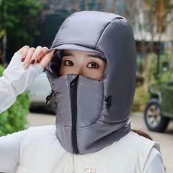防风雷锋帽女冬天户外骑电动车保暖神器东北零下防寒帽加厚棉帽男