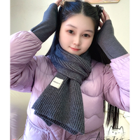 韩版2025新款红色围巾男女秋冬针织毛线纯色保暖加厚学院情侣围脖