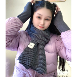 韩版2025新款红色围巾男女秋冬针织毛线纯色保暖加厚学院情侣围脖
