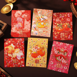 龙年中号新年快乐利是封可爱卡通春节日通用压岁红包