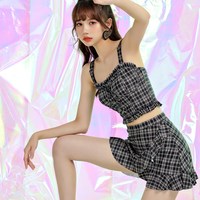 型盛 泳衣女夏2026新款复古韩国ins学生高腰小胸聚拢显瘦保守海边度假