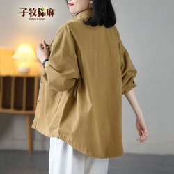 子牧棉麻 秋装 女文艺百搭外套