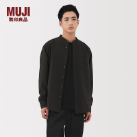 無印良品 MUJI 男式水洗牛津立领长袖衬衫