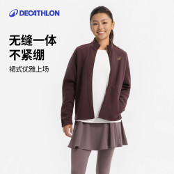 迪卡侬 高弹磨毛假两件裙裤 卡其棕 L 网球服