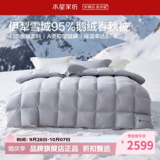 水星家纺 A类抑菌阻螨95%鹅绒春秋被芯防钻绒四季羽绒被子 寒域静暖抗菌鹅绒春秋被220×240cm