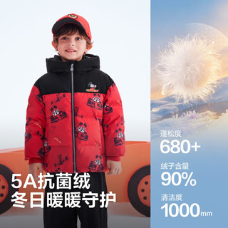 波司登 迪士尼联名90绒儿童羽绒服 米奇赛车红 120/60