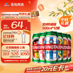 青岛啤酒 足球热爱罐 500ml*12罐 啤酒