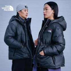 北面 派克羽绒服情侣户外保暖加厚鹅绒外套88YW 月影灰/1OA L