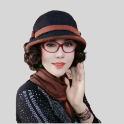 假发一体礼帽女四季款显脸小渔夫帽花边折叠复古女短假发新款秋冬