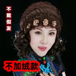 四季款小花朵包头帽蕾丝帽遮白发帽修脸型不带花朵时尚居家光头帽