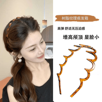 简约树脂洗脸发箍女头箍化妆用刘海碎发带齿防滑压发发卡百搭发捆