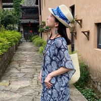 宫佩 云南民族风度假拍照大理川西披风套衫裙女宽松