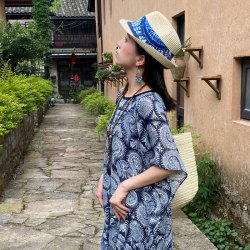 宫佩 云南民族风度假拍照大理川西披风套衫裙女宽松