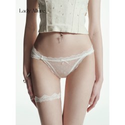 LADYALLURE 「LA」Udais·波点间奏丨爱心图案撞色蕾丝拼接网纱蝴蝶结女内裤
