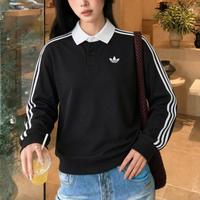 限尺码：adidas 三叶草 长袖T恤男装女装2026秋季新款宽松运动服简洁时尚POLO衫