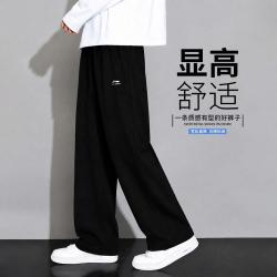 李宁 卫裤男士运动生活系列长裤宽松秋季直筒针织运动裤