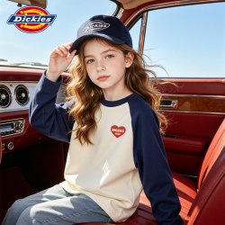 Dickies 女童纯棉上衣2026新款秋装童装女孩长袖t恤洋气儿童打底衫