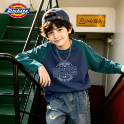 Dickies 男童秋装长袖t恤2026新款儿童上衣运动时尚大童纯棉打底衫