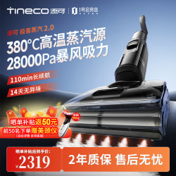 添可 极客蒸汽2.0家用洗地机180°平躺 毛发防缠绕 380℃高温蒸汽源洗地机 28KPa吸力洗地拖地一体机