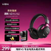 VGN 头戴式游戏耳机蓝牙2.4G 海妖V2 Pro max 黑红色