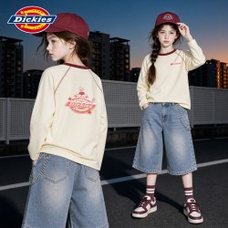 Dickies 女童春秋款上衣2026新款童装秋装女孩长袖漂亮儿童t恤抗菌