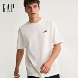 Gap 男女装2026春季新款纯棉logo印花宽松圆领短袖T恤上衣854722