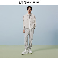 太平鸟 男装 秋季老花工装夹克男 灰白1（宽松） 2XL
