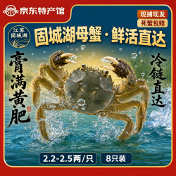固城湖螃蟹 江苏固城湖螃蟹礼盒全母盛宴2.5两｜4对 8只 礼盒