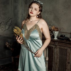 EMMA ROSE EMMAROSE春夏大码女士家居服胖mm宽松吊带睡裙子性感蕾丝睡衣薄款