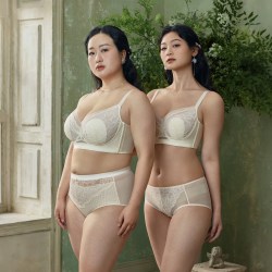 EMMA ROSE EMMAROSE大码内衣薄款聚拢法式蕾丝胖mm大胸显小防下垂收副乳文胸