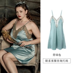 EMMA ROSE EMMAROSE薄款吊带大码宽松睡裙性感女士睡衣200斤胖mm家居服