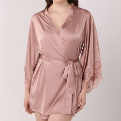 EMMA ROSE EMMAROSE春夏大码睡袍女士胖mm浴袍宽松舒适短款家居服薄款睡衣