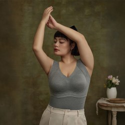 EMMA ROSE EMMAROSE大码保暖背心女打底衫内衣恒温自发热加绒加厚上衣25冬季
