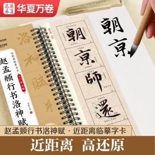 华夏万卷毛笔碑帖近距离临摹字卡入门放大版 赵孟頫行书洛神赋 成人初学者兴趣爱好赵孟俯行书软笔临摹字帖